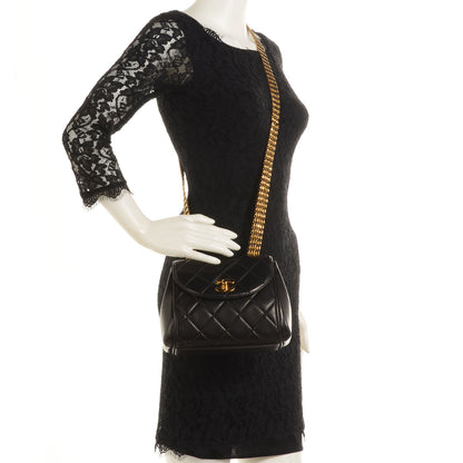 Chanel Lambskin Quilted 5 Chain Small Flap Black 2 of 9