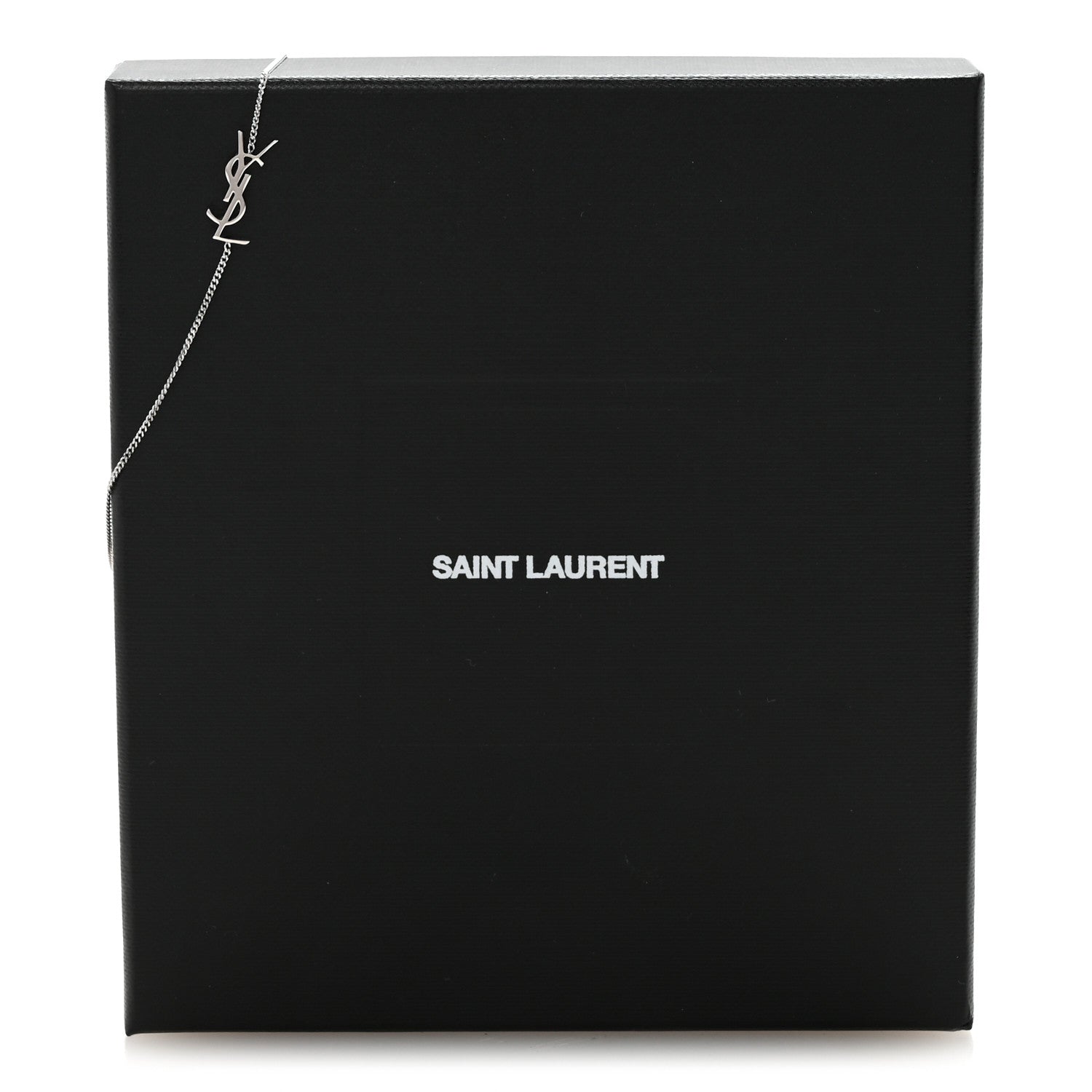 Saint Laurent Brass Monogram Charm Bracelet Silver 4 of 4