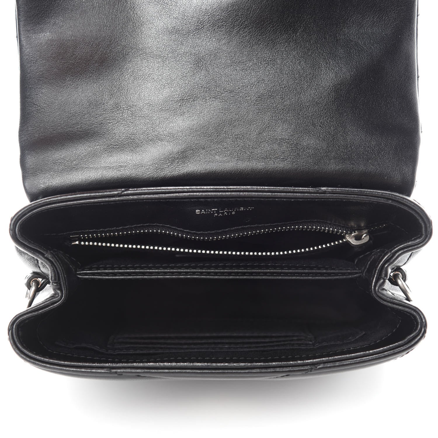 Saint Laurent Calfskin Y Quilted Monogram Toy Loulou Crossbody Bag Black 5 of 13