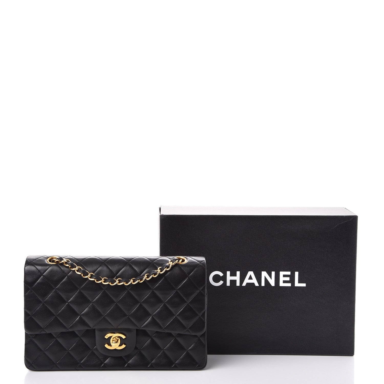 Chanel Lambskin Quilted Medium Double Flap Black 10 of 10