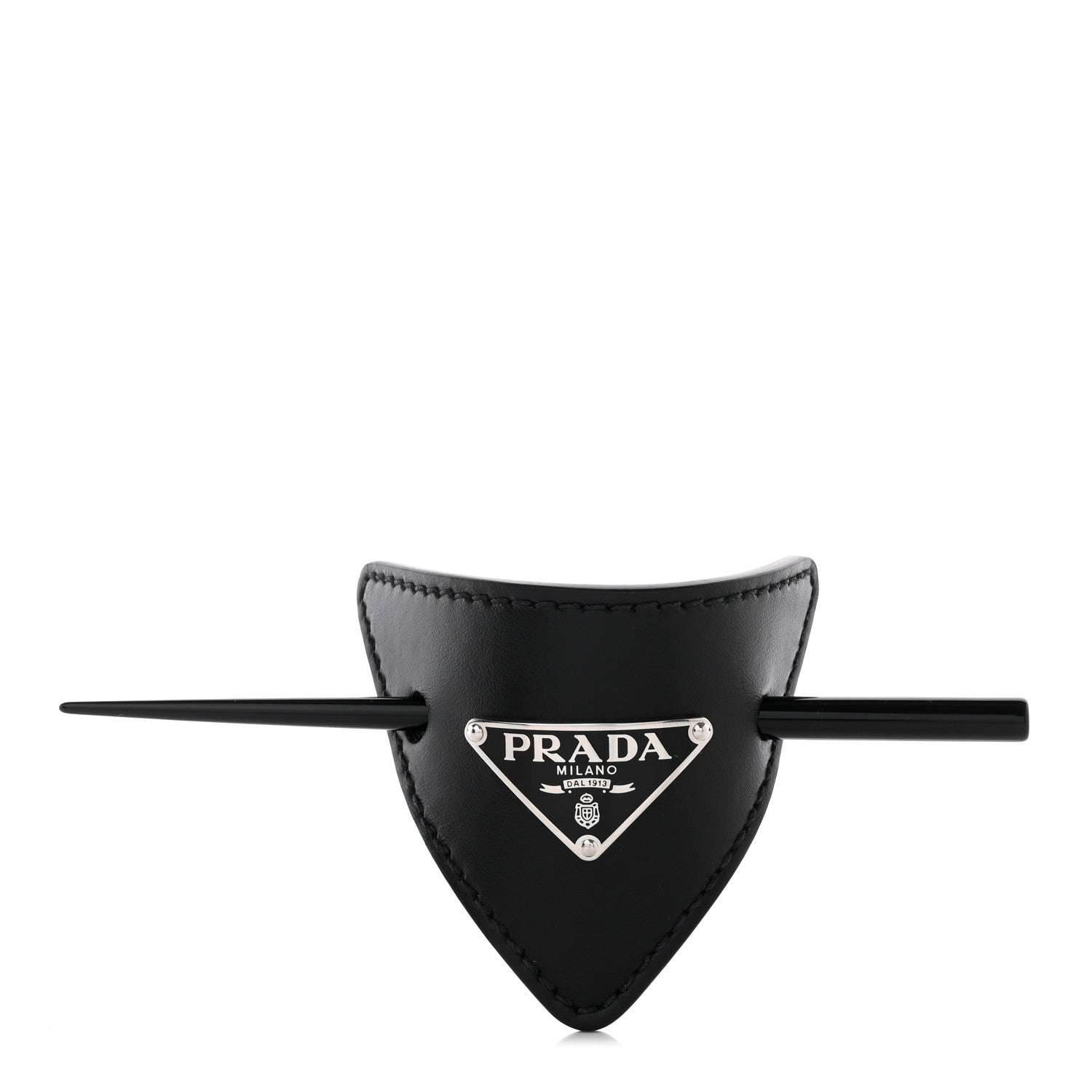 Prada City Calfskin Hair Clip Black 1 of 4