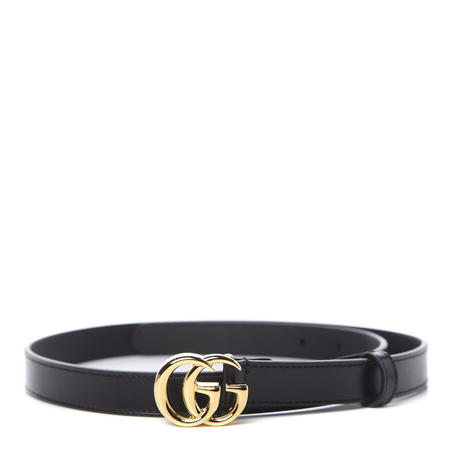 Gucci Plutone Calfskin Double G 20mm Belt 80 32 Black 1 of 5