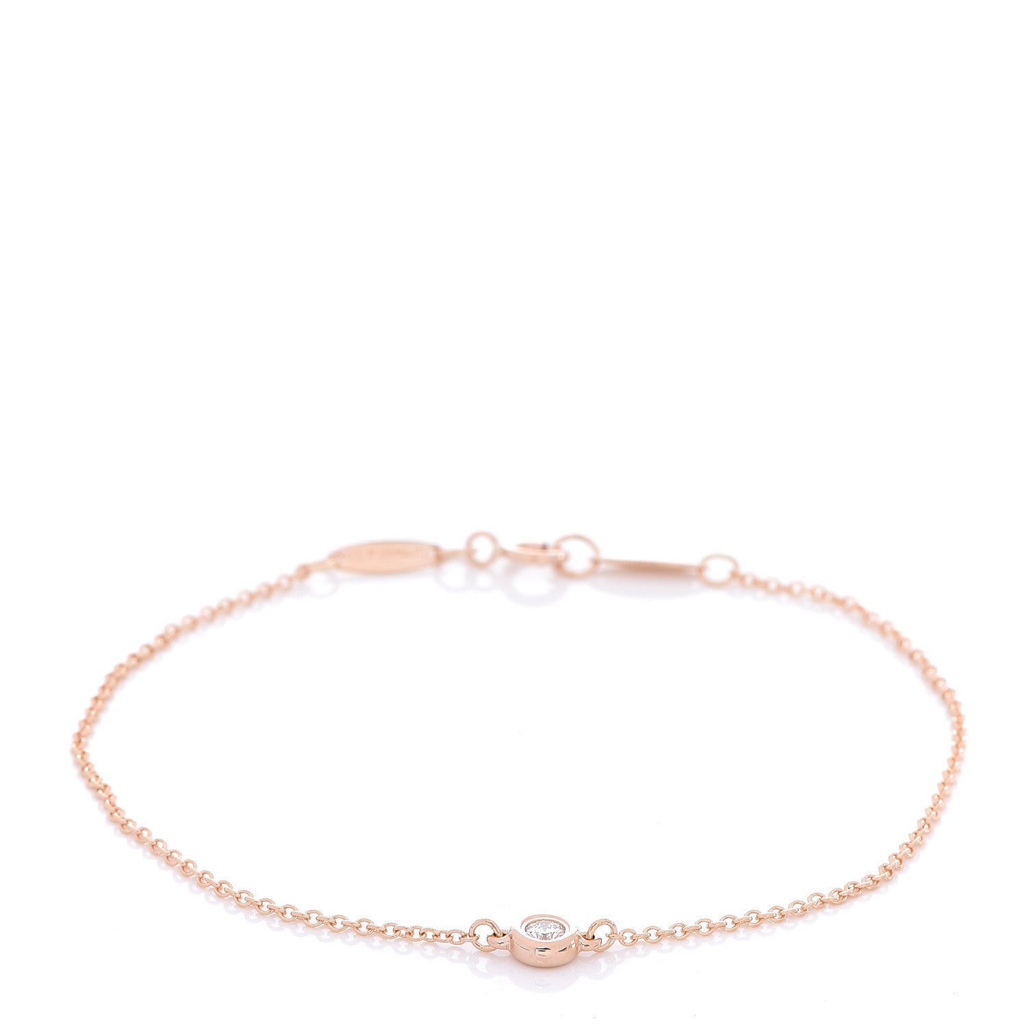Tiffany 18K Rose Gold Diamond .07ct Elsa Peretti Diamonds by the Yard Bracelet 1 of 7