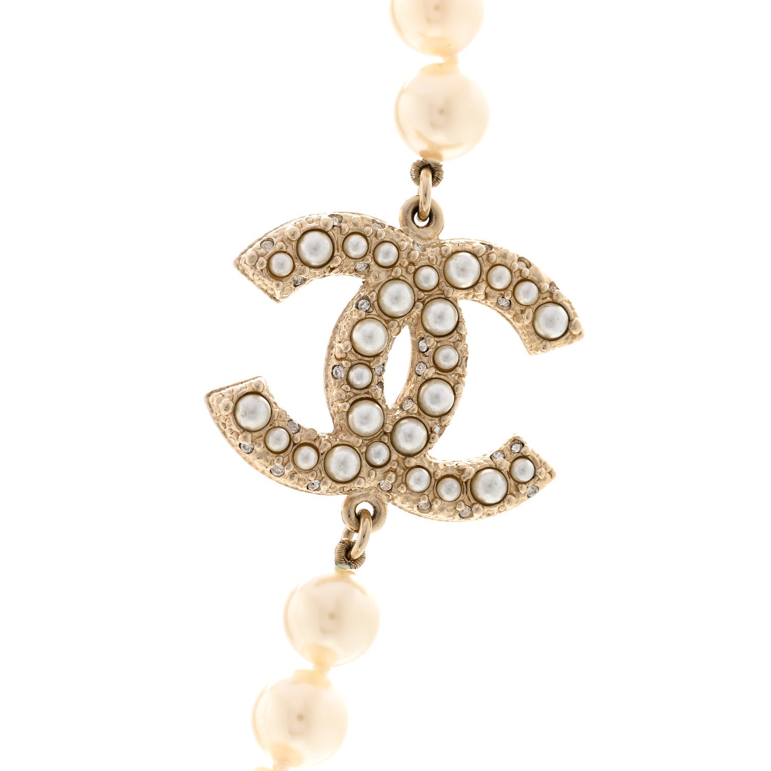 Chanel Pearl CC 100th Anniversary Necklace Light Gold 4 of 5