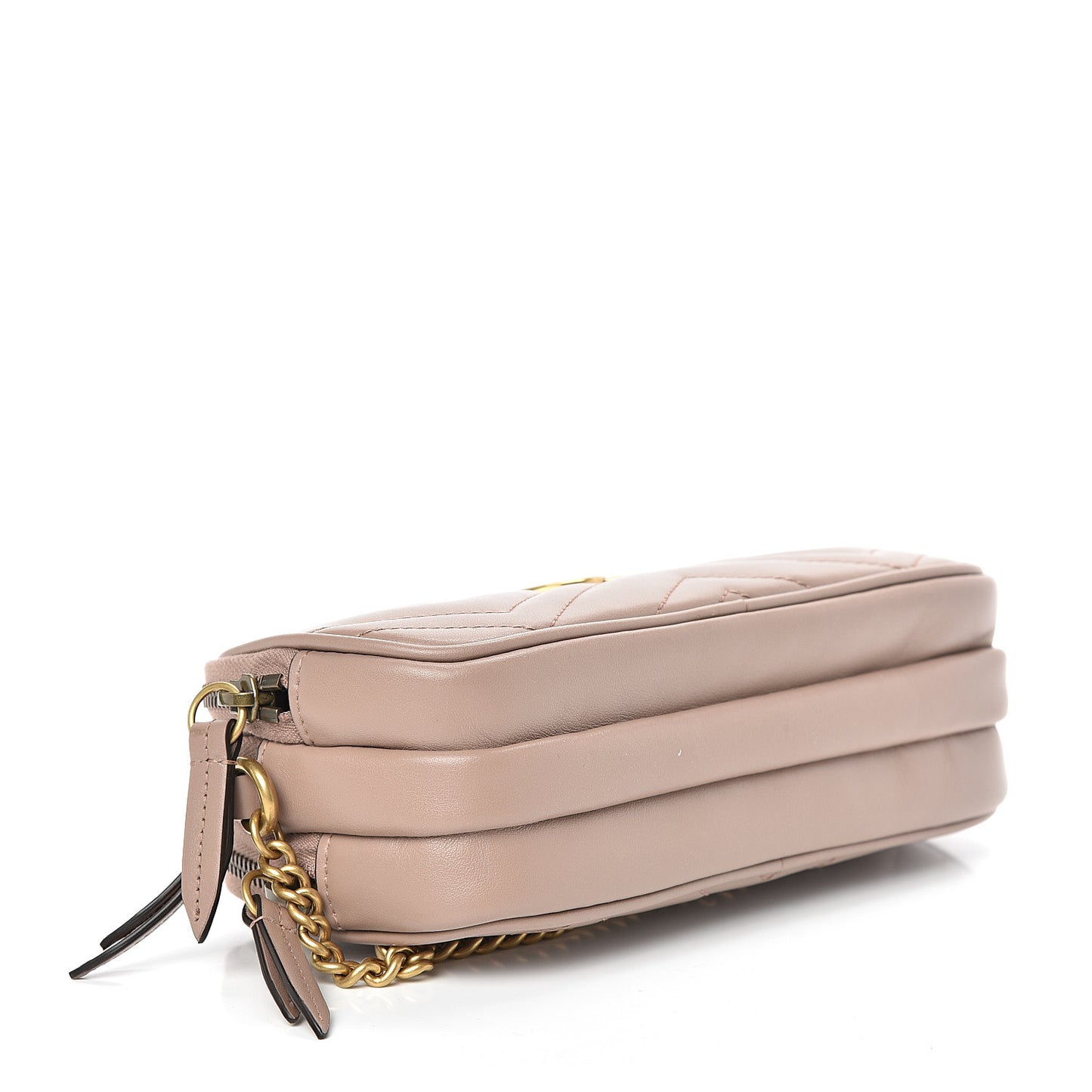Calfskin Matelasse Mini GG Marmont Chain Crossbody Bag Porcelain Rose