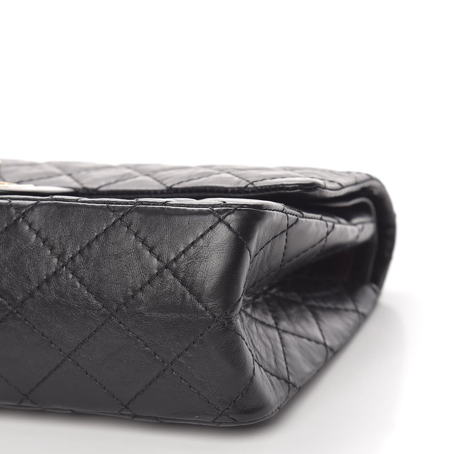 Aged Calfskin Quilted 2.55 Reissue 225 Flap Black