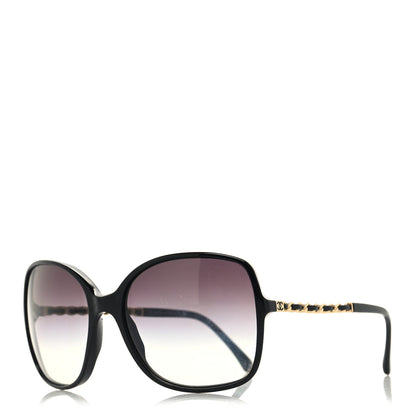 Chanel Acetate Lambskin Chain Square Sunglasses 5210-Q Black 1 of 7