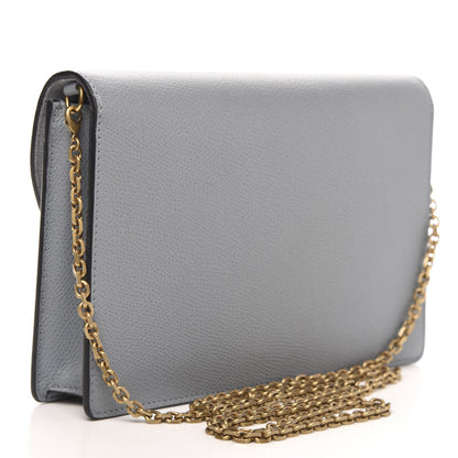Christian Dior Grained Calfskin Saddle Chain Pouch Cloud Blue 3 of 8