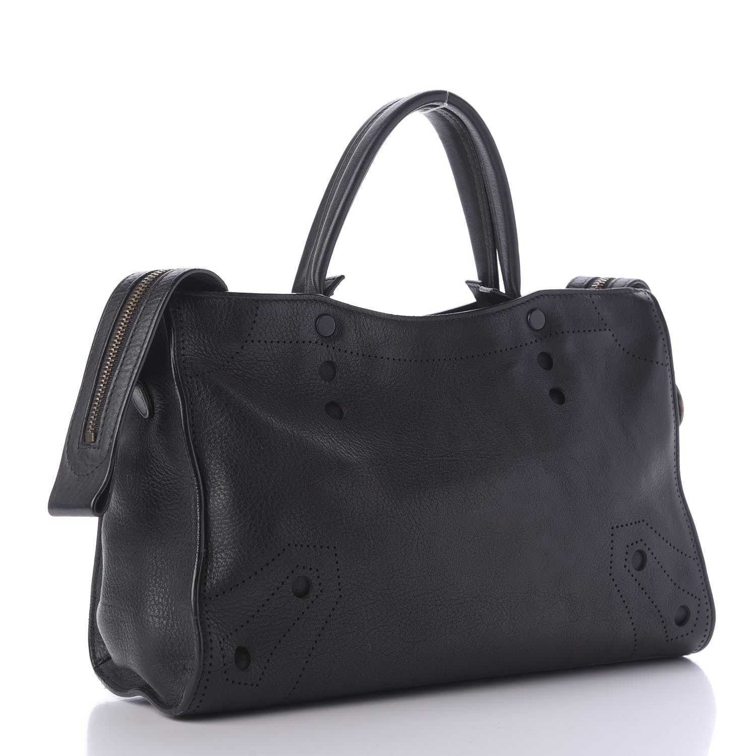Balenciaga Veau Soyeux Perforated Blackout Hardware S City Black 3 of 9