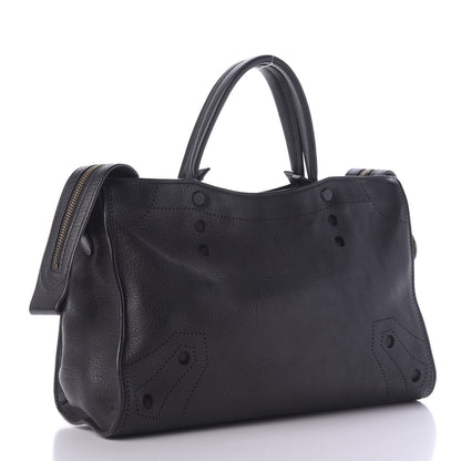 Balenciaga Veau Soyeux Perforated Blackout Hardware S City Black 3 of 9