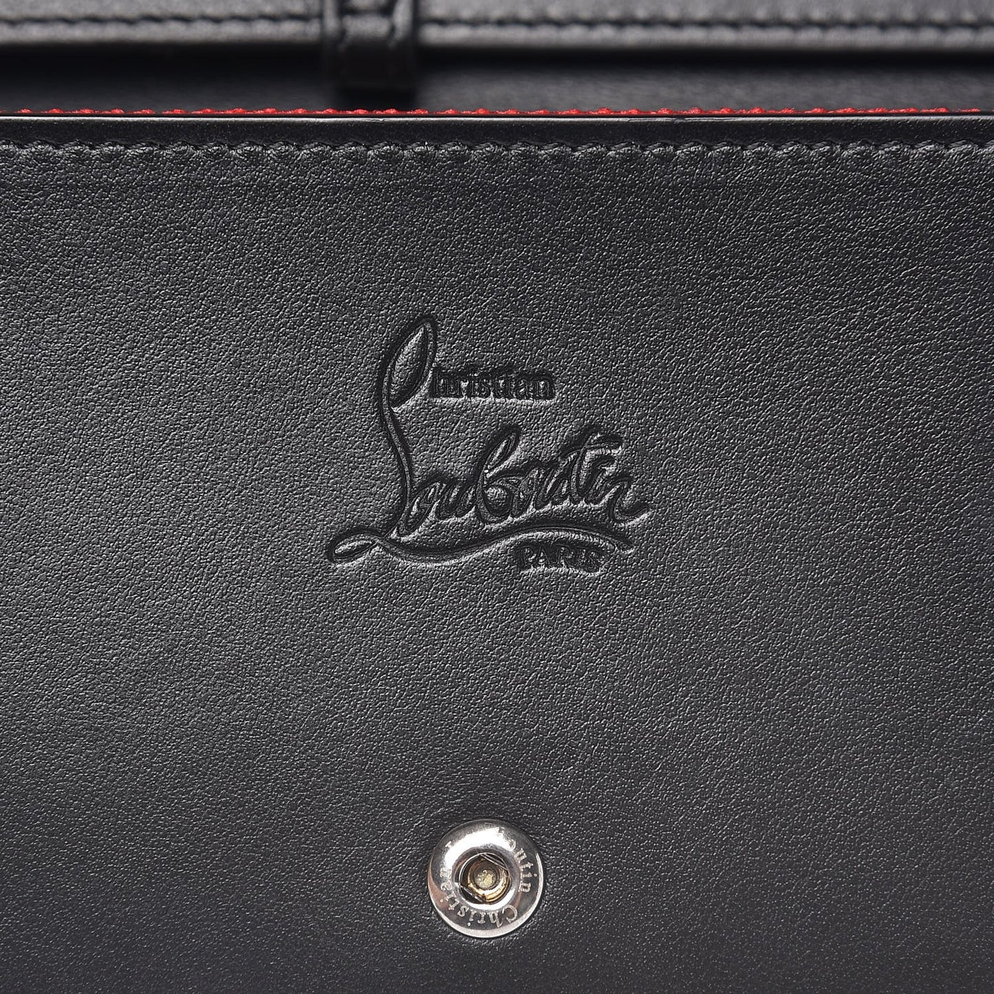 Calfskin Macaron Spiked Flap Wallet Black