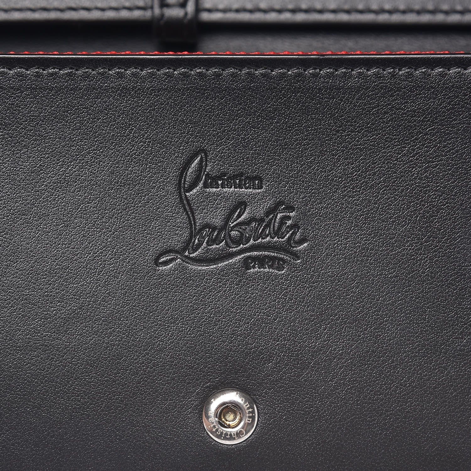 Christian Louboutin Calfskin Macaron Spiked Flap Wallet Black 6 of 8
