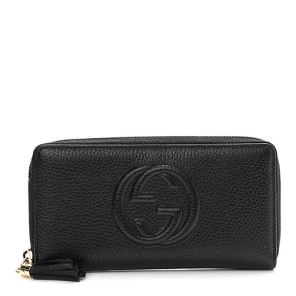 Gucci Pebbled Calfskin Soho Zip Around Wallet Black 1 of 9