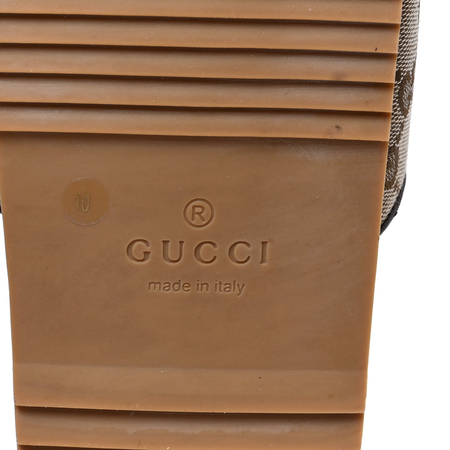Canvas GG Monogram Mens Slide Sandals 10 Beige