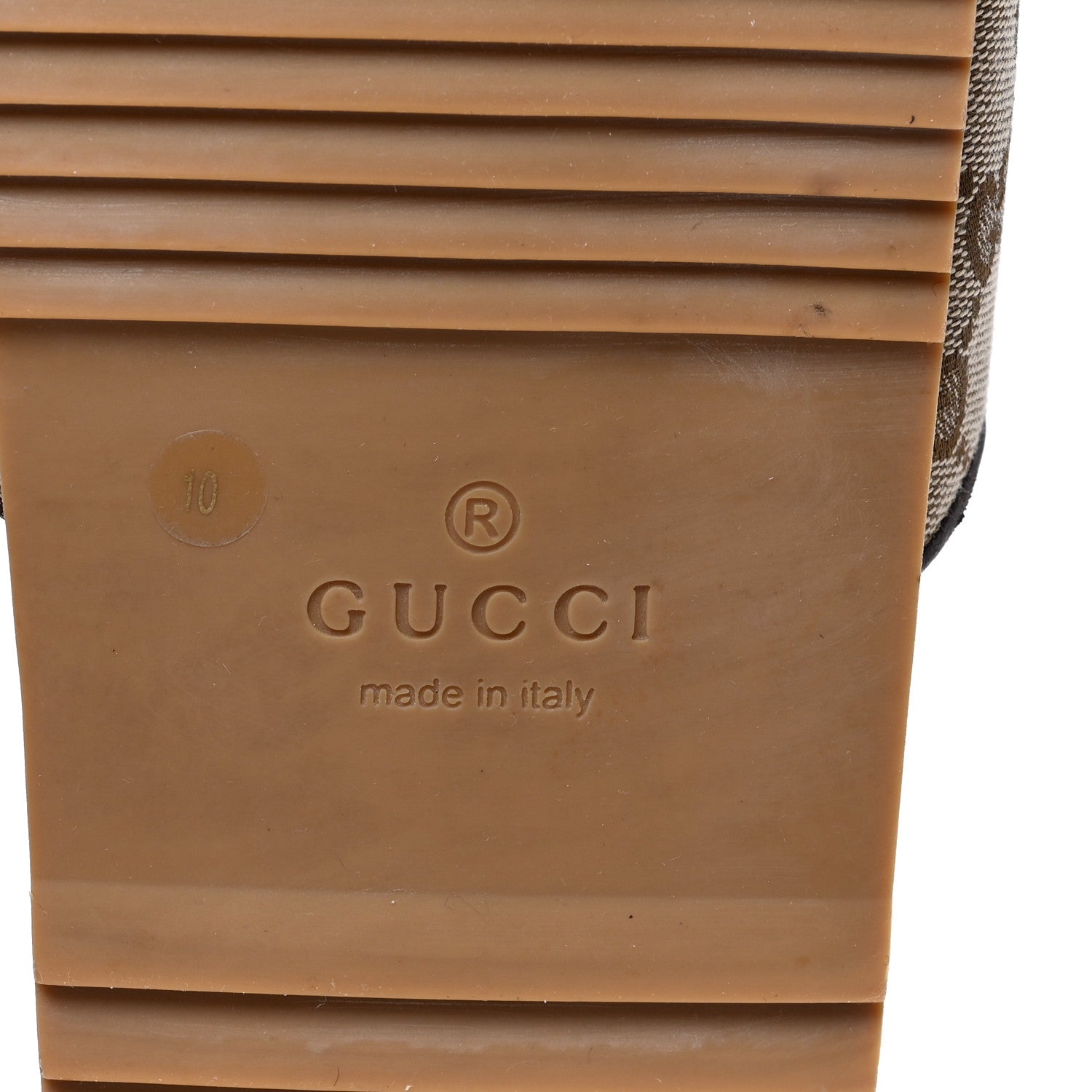 Gucci Canvas GG Monogram Mens Slide Sandals 10 Beige 6 of 9