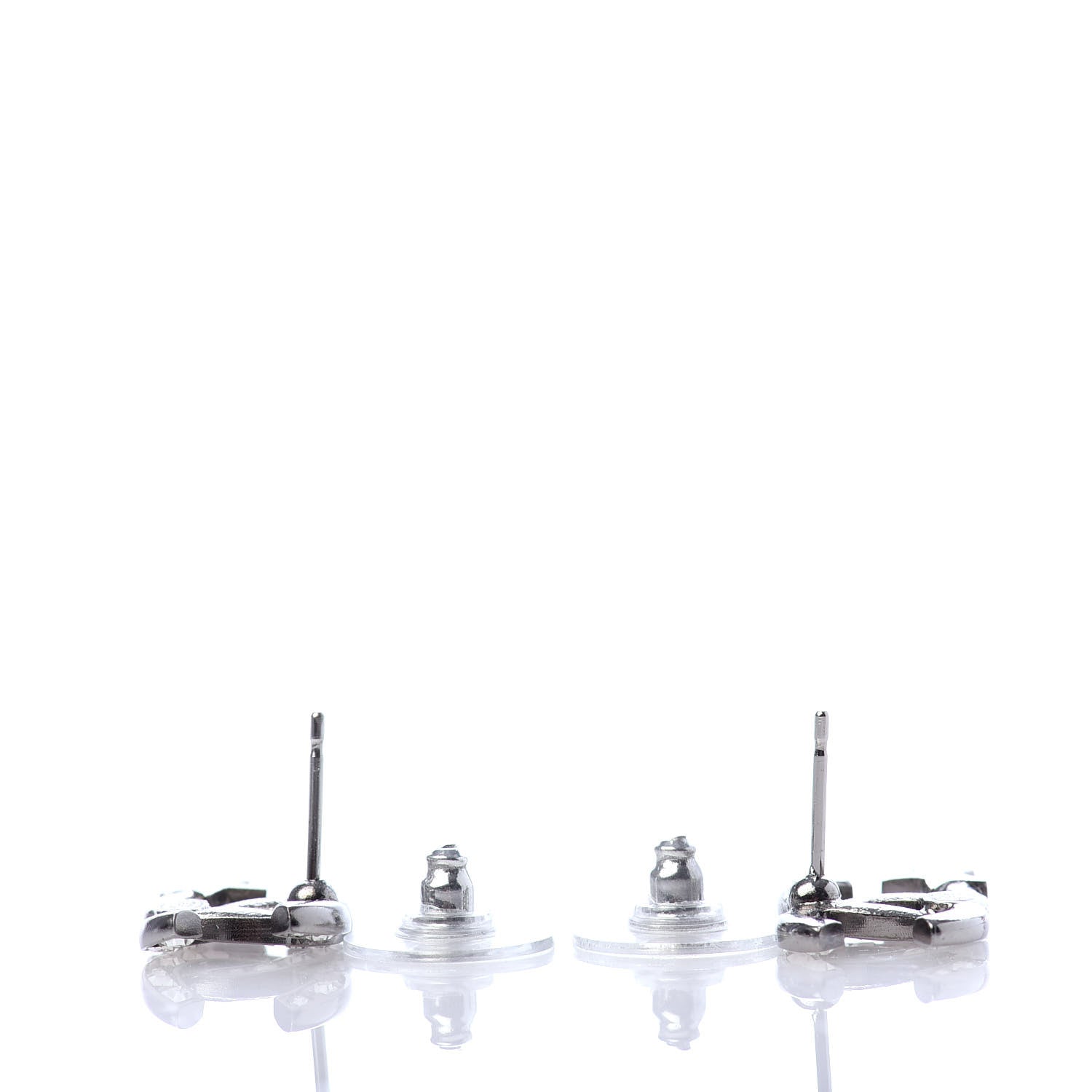 Chanel Crystal CC Starfall Earrings Silver 3 of 4