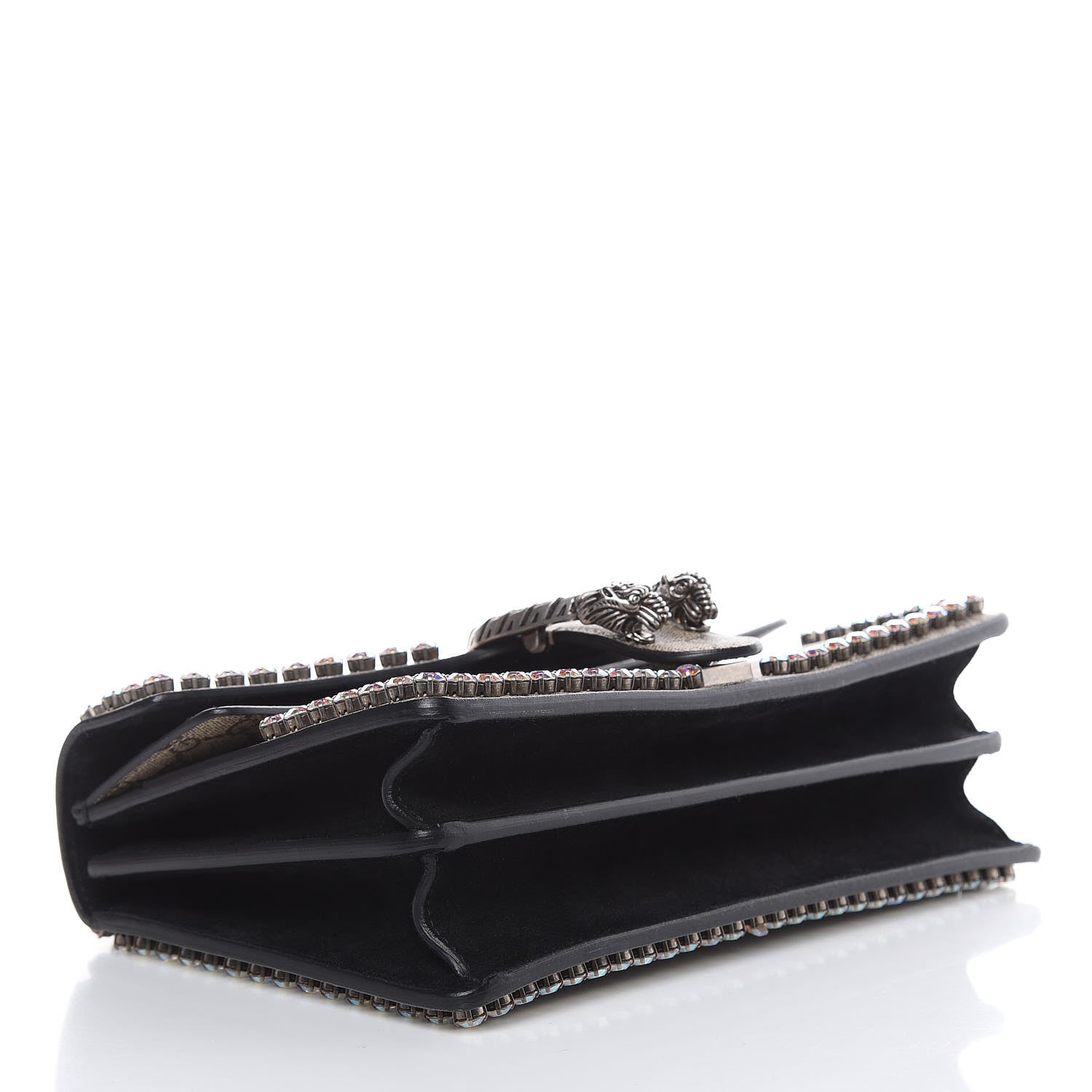 Gucci GG Supreme Monogram Crystal Small Dionysus Shoulder Bag Black 4 of 12