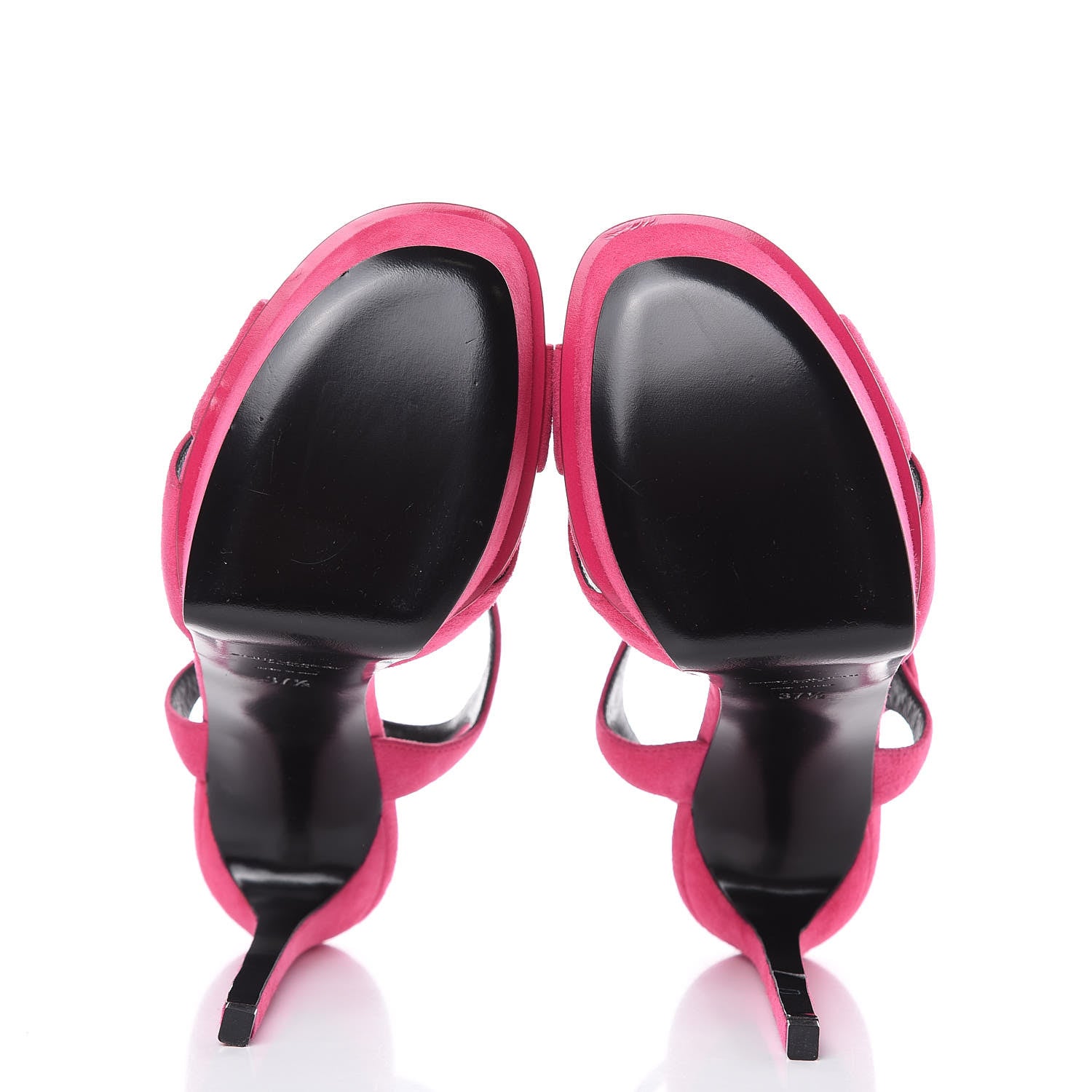 Saint Laurent Suede Bow Bianca 105 Platform Sandals Heels 37.5 Bubblegum 5 of 12