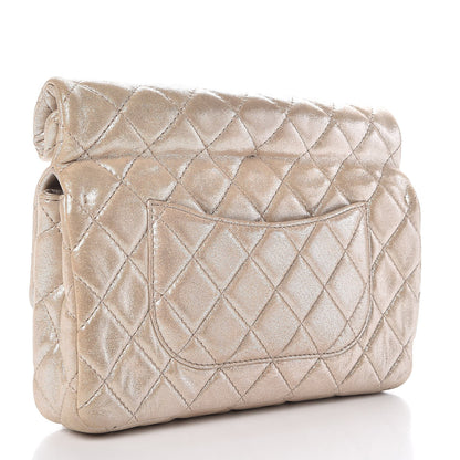 Chanel Iridescent Calfskin Quilted Large Roll 2.55 Reissue Clutch Light Gold 3 of 8