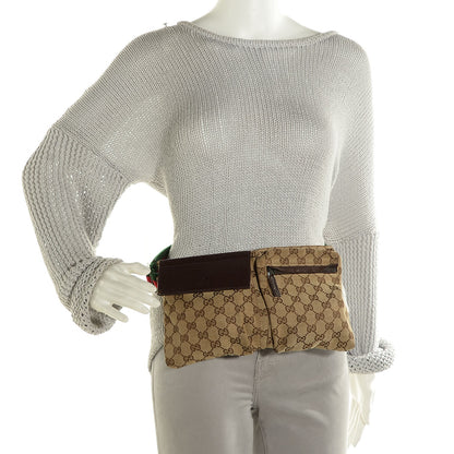 Gucci GG Monogram Double Pocket Belt Bag Dark Brown 2 of 4