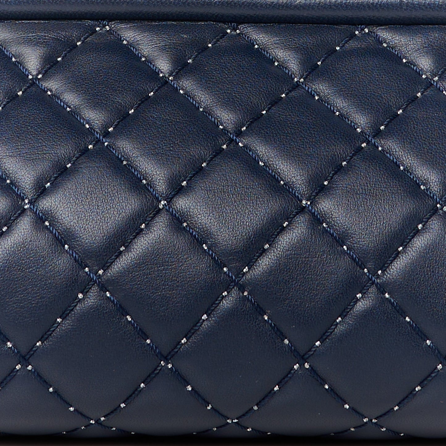 Lambskin Stitched Timeless Clutch Navy