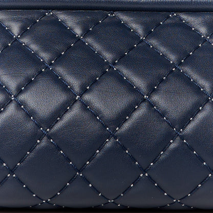 Chanel Lambskin Stitched Timeless Clutch Navy 8 of 10