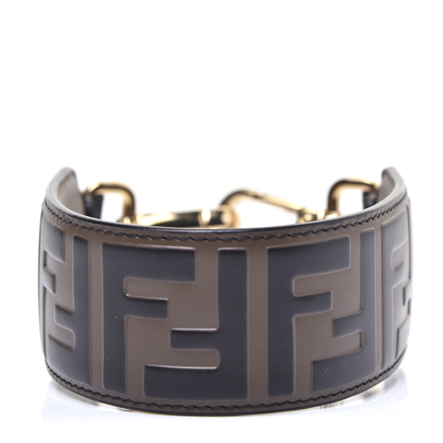 Fendi Calfskin FF 1974 Embossed Mini Strap You Maya Black 1 of 8