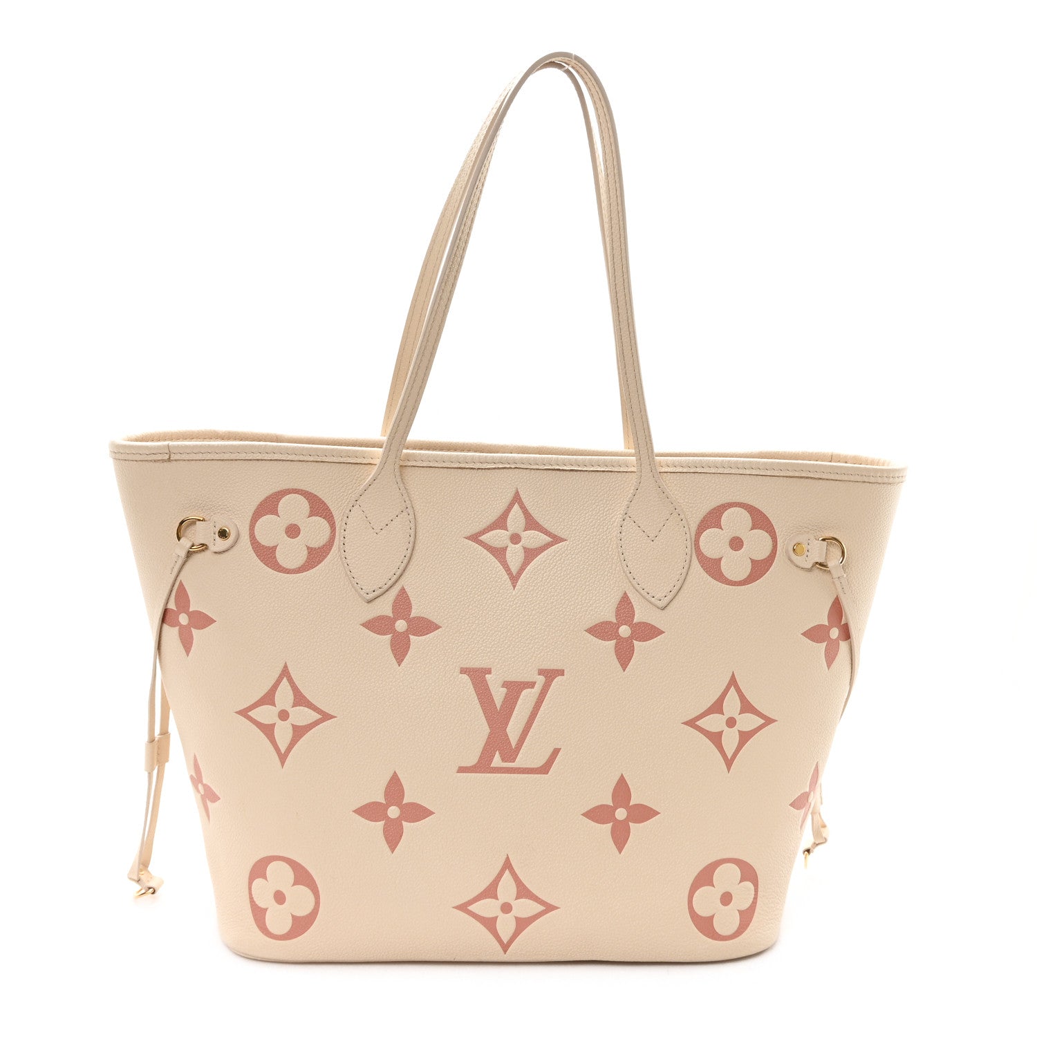 Louis Vuitton Empreinte Monogram Giant Neverfull MM Creme Rose Trianon 1 of 10