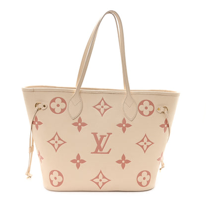 Louis Vuitton Empreinte Monogram Giant Neverfull MM Creme Rose Trianon 1 of 10