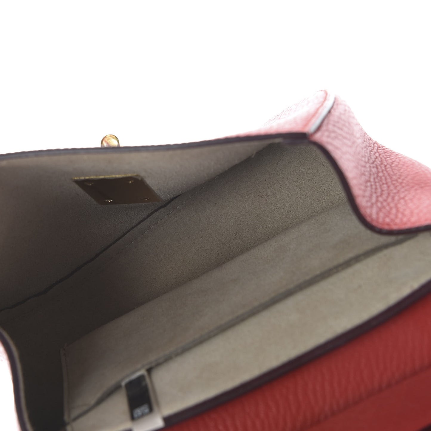 Grained Lambskin Mini Drew Shoulder Bag Plaid Red