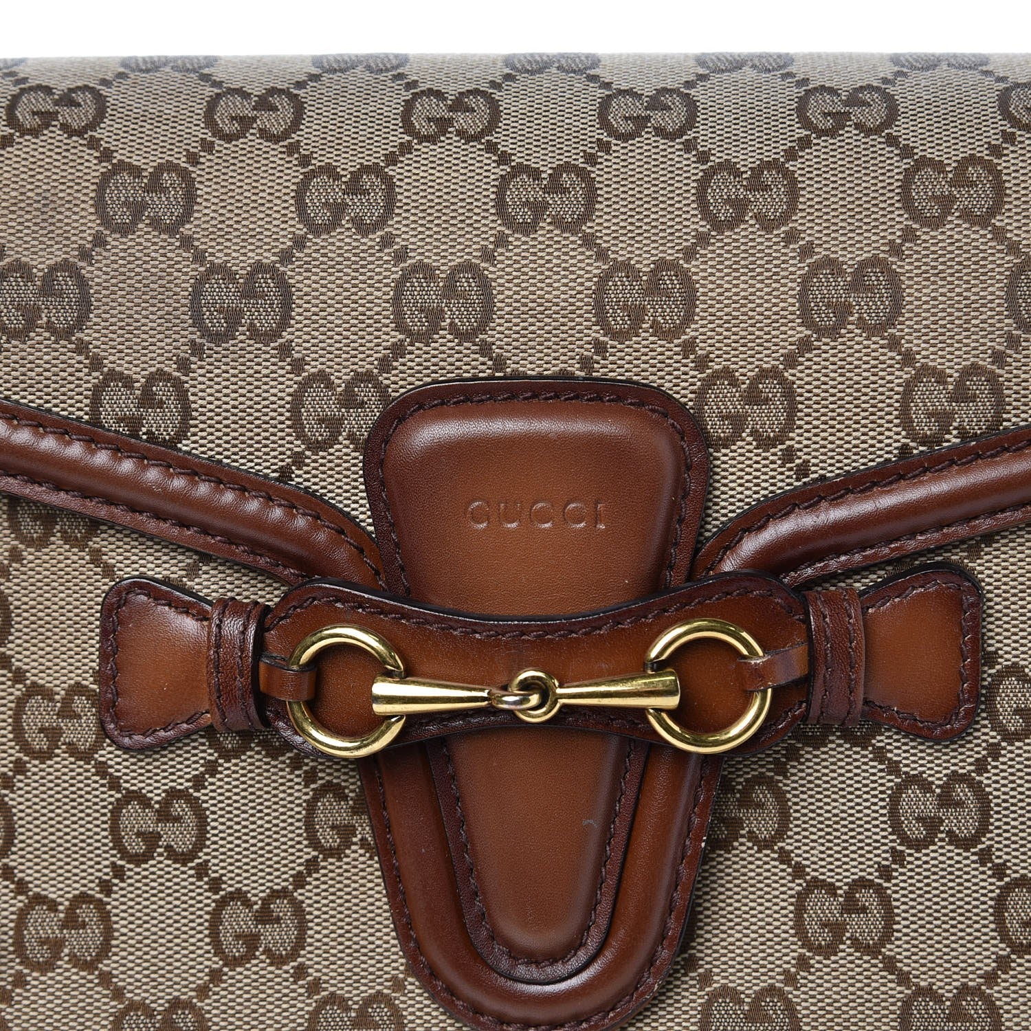 Gucci Monogram Medium Lady Web Shoulder Bag Beige Cuir 8 of 11