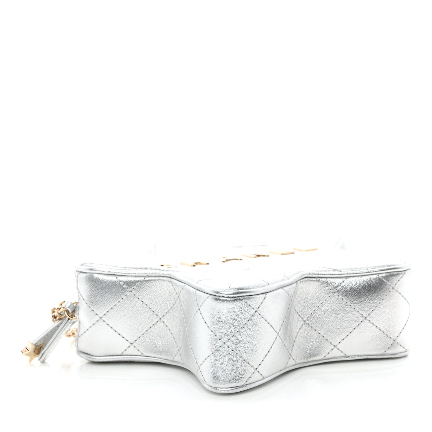 Metallic Lambskin Walk Of Fame Bag Silver