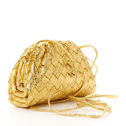 Bottega Veneta Metallic Nappa Intrecciato The Mini Pouch Oro 3 of 11