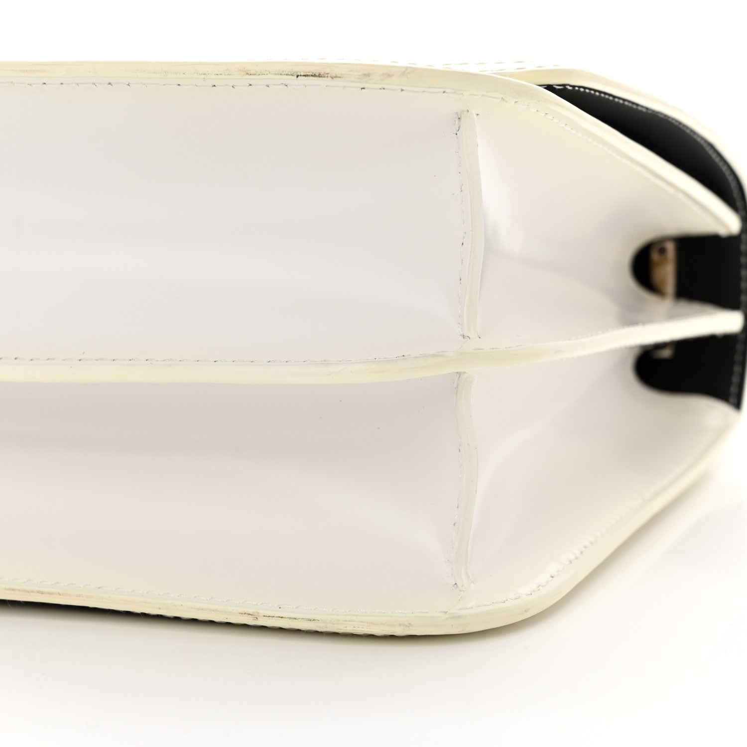 Burberry Calfskin Monogram Embossed Medium TB Chain Bag Black White 9 of 15