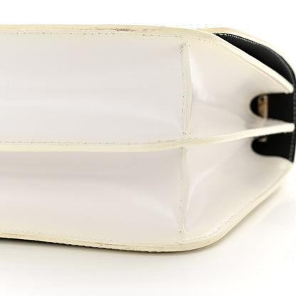 Burberry Calfskin Monogram Embossed Medium TB Chain Bag Black White 9 of 15