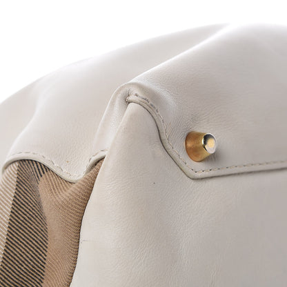 Burberry Smooth Calfskin Medium Banner Tote Off White 16 of 18