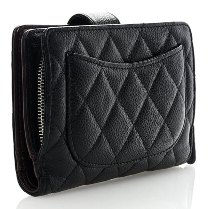 Chanel Caviar Quilted Zipped Pocket Wallet Black 3 of 7