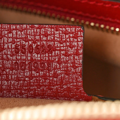 Gucci GG Supreme Monogram Flora Web Small Ophidia Top Handle Shoulder Bag Hibiscus Red 7 of 9