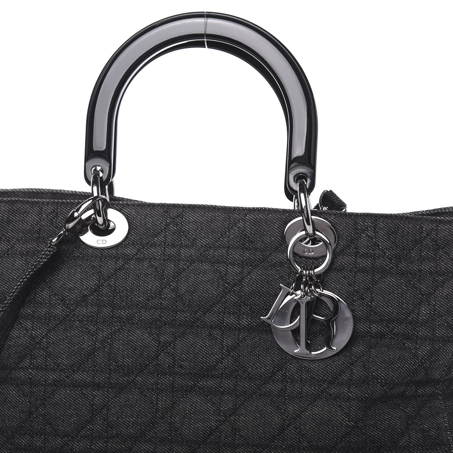 Christian Dior Denim Cannage Soft Large Lady Dior Tote Black 9 of 11
