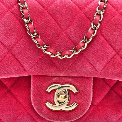 Chanel Velvet Quilted Mini Square Pearl Crush Flap Fuchsia 8 of 10