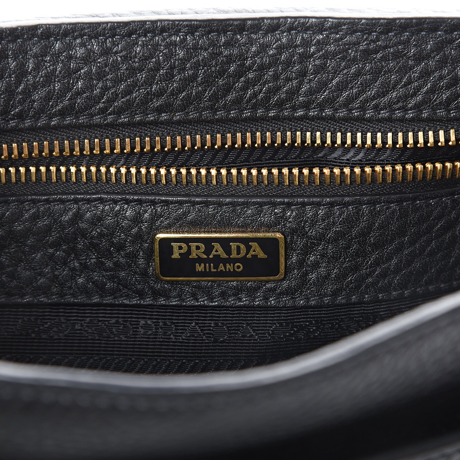 Prada Vitello Daino Double Buckle Messenger Bag Black 5 of 8