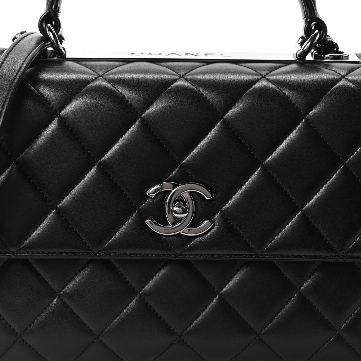 Chanel Lambskin Quilted Medium Trendy CC Flap Dual Handle Bag Black 8 of 10