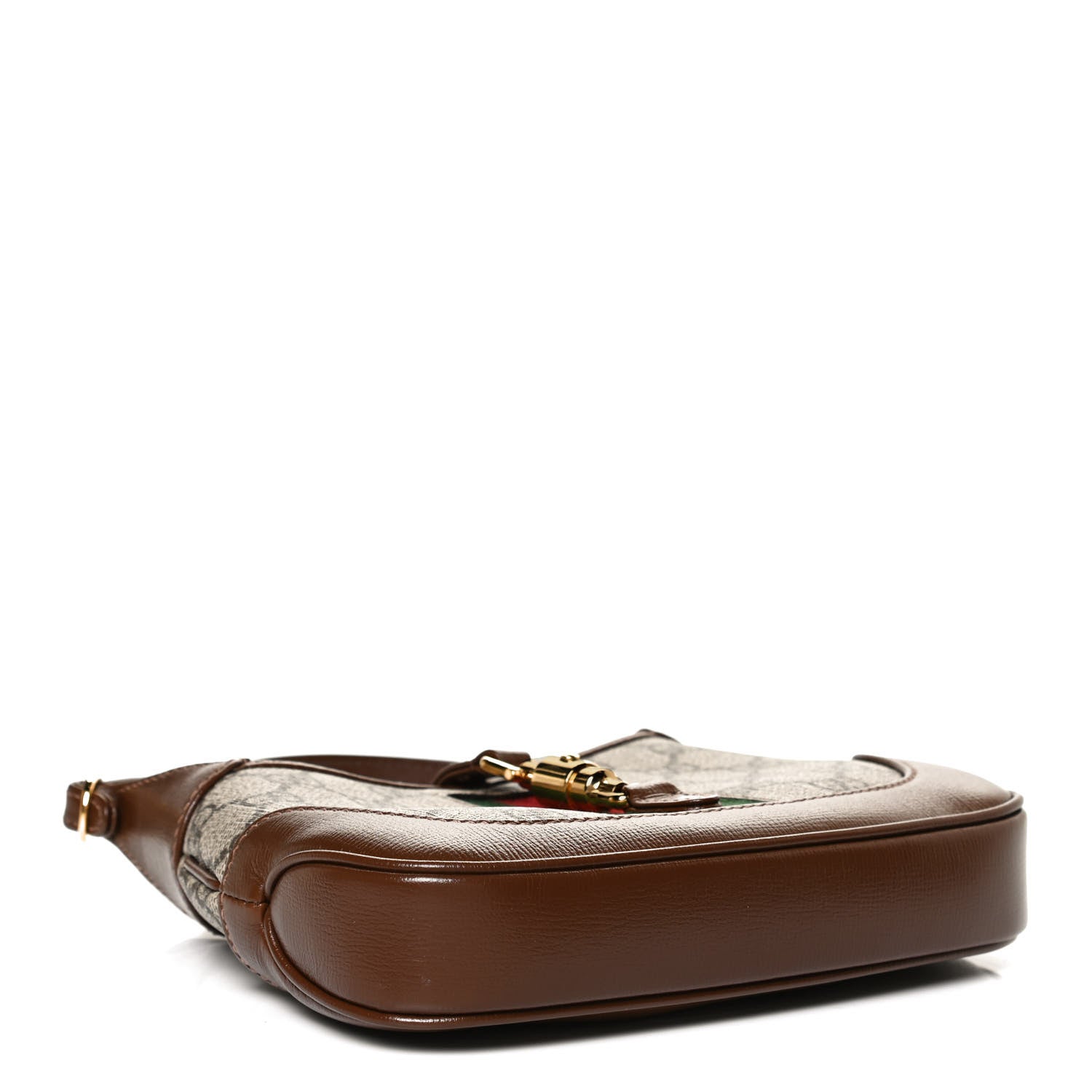 Gucci GG Supreme Monogram Azalea Calfskin Web Mini Jackie 1961 Hobo Beige Ebony Brown Sugar 4 of 13
