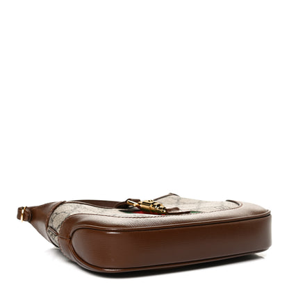 Gucci GG Supreme Monogram Azalea Calfskin Web Mini Jackie 1961 Hobo Beige Ebony Brown Sugar 4 of 13