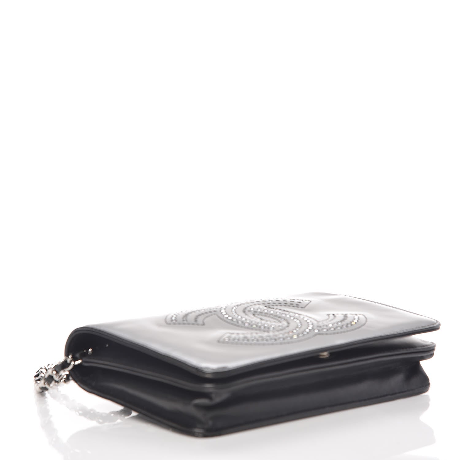 Chanel Patent Strass Wallet On Chain WOC Black 4 of 12
