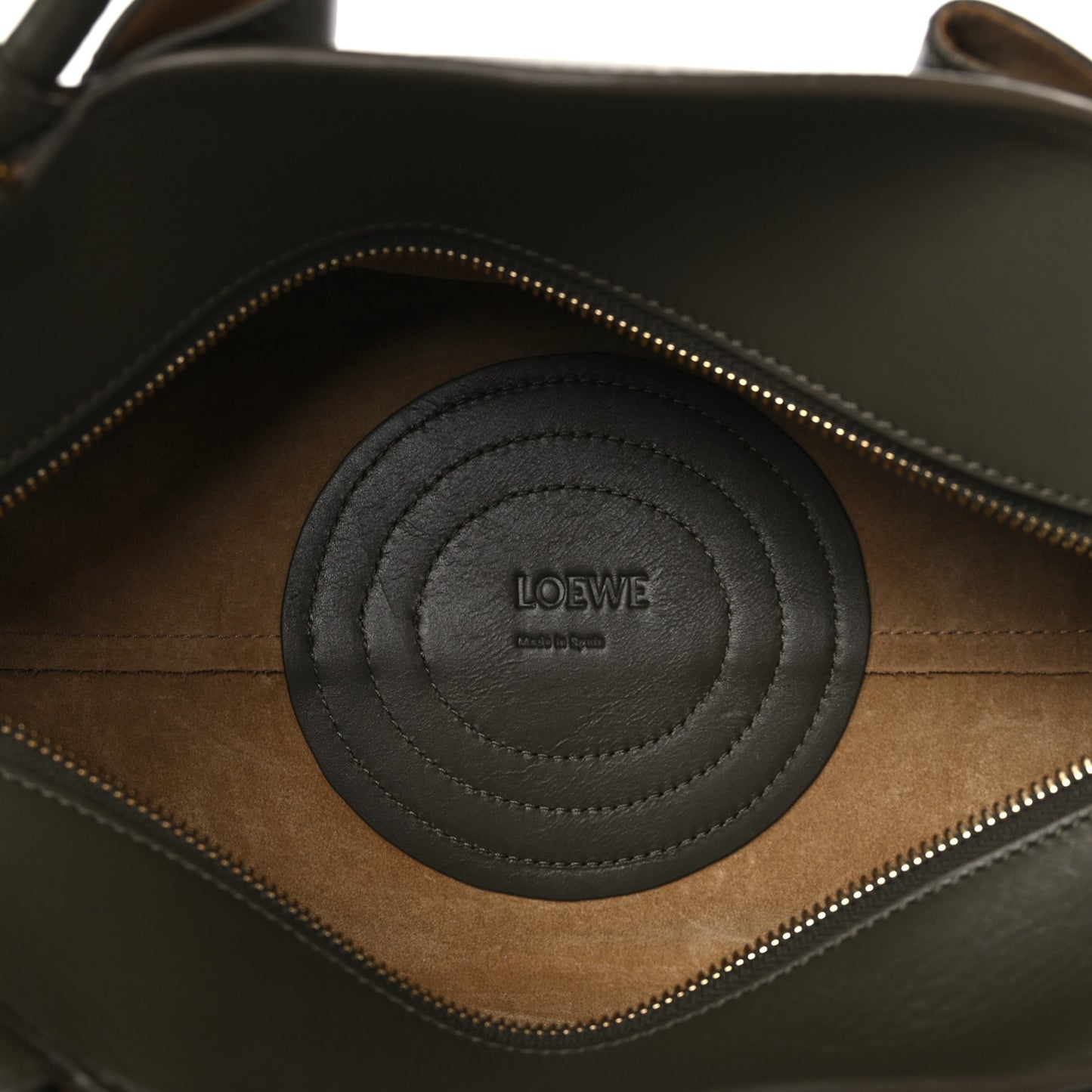 Shiny Nappa Calfskin Small Paseo Bag Dark Khaki Green