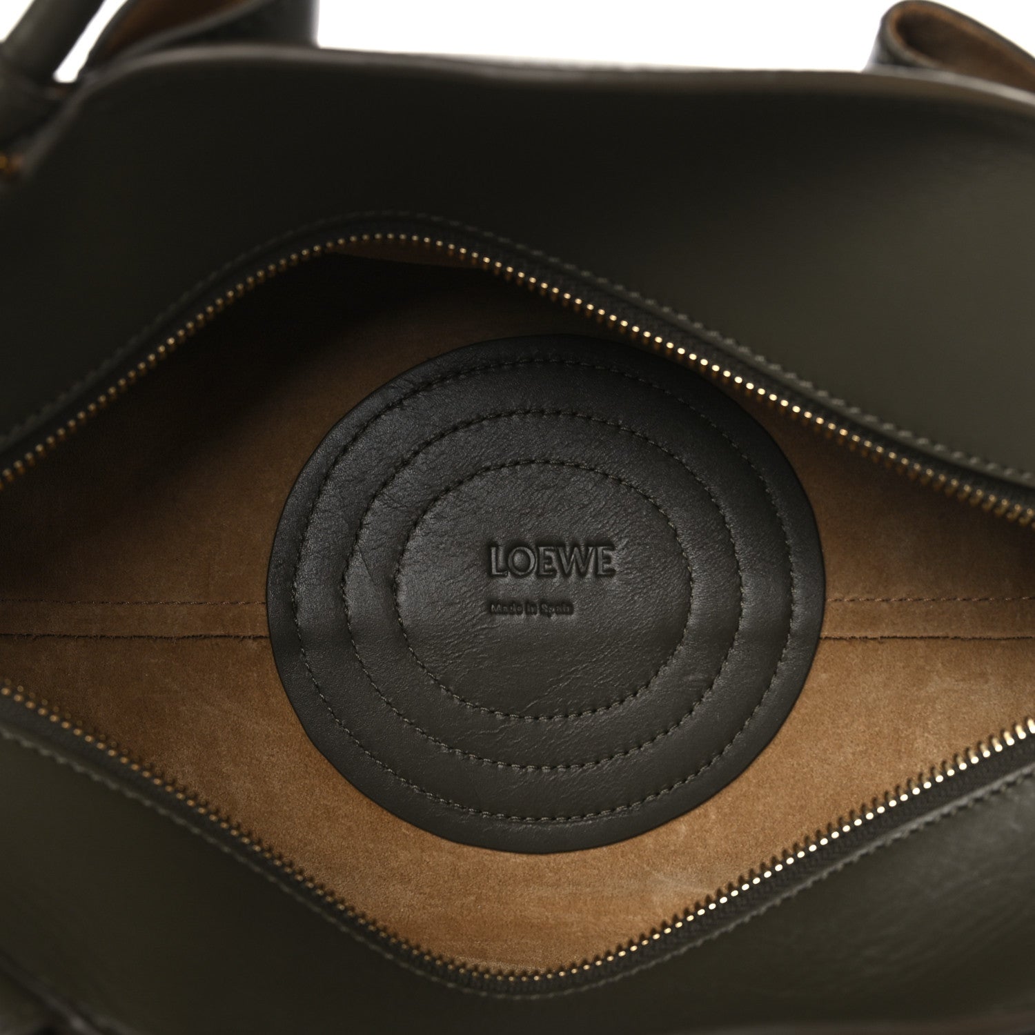 Loewe Shiny Nappa Calfskin Small Paseo Bag Dark Khaki Green 5 of 9