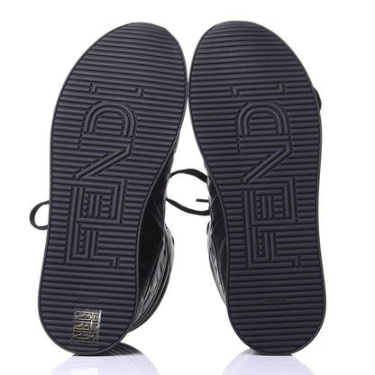 Fendi Nappa Macro FF Embossed High Top Sneakers 37 Black 7 of 11