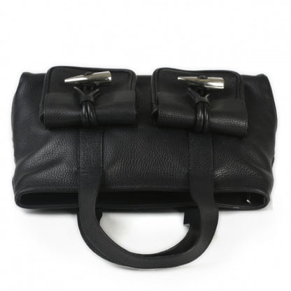 Burberry Leather Horn Toggle Tote Black 4 of 12
