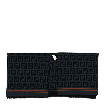 Fendi Wool Silk FF Poncho Black 1 of 3